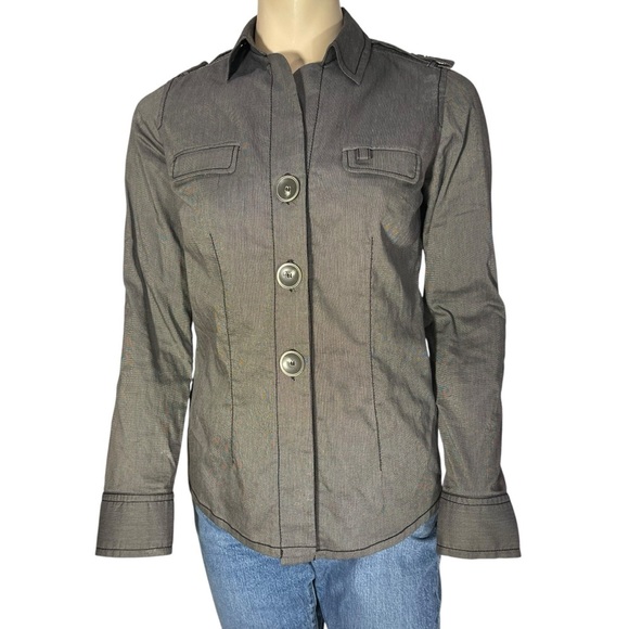Gerard Darel Jackets & Blazers - Gerard Darel Utility Button Down Long Sleeve Cotton Blend Shirt Women's size 38